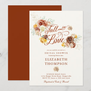 Invitation Chute en Amour Automne Bouquet Fête des mariées