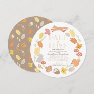 Invitation Chute en amour Baby shower d'animaux de bois par c