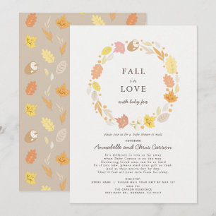 Invitation Chute en amour Baby shower de couronne d'automne p