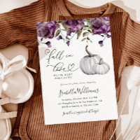 Chute en amour Baby shower Floral pourpre