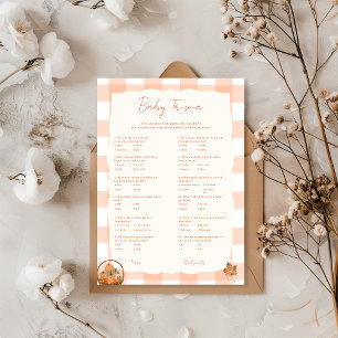Invitation Chute en amour Baby Trivia Baby shower Game Card
