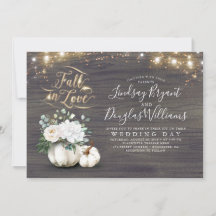 Chute en Amour Blanc Citrouille Rustique Mariage d