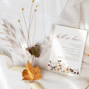 Invitation Chute en amour Boho Fleur sauvage Fête des mariées