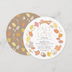Invitation Chute en amour Bois Animaux Baby shower de couronn