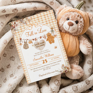 Invitation Chute en Amour Bow Floral Baby shower Automne Mode