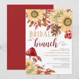 Invitation Chute En Amour Champignons Tournesol Automne Brida
