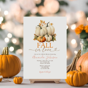 Invitation Chute en amour Citrouille blanc Fête des mariées a