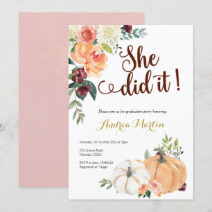 Invitation chute en amour citrouille cérémonie de remise des