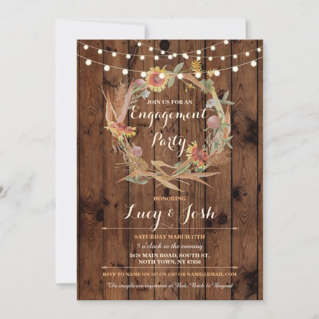 Invitation Chute en amour Fête d'engagement de la couronne In (Devant)