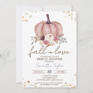 Invitation Chute en amour, Fête des mariées d'automne, Floral