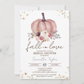 Invitation Chute en amour, Fête des mariées d'automne, Floral