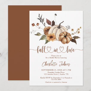 Invitation Chute en amour Fête des mariées d'automne florale 
