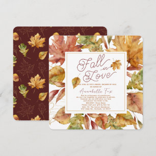 Invitation Chute en amour Feuilles automnales Fête des mariée