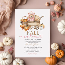 Chute en amour Fille rose En vichy Baby shower de