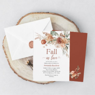 Invitation Chute en Amour Fleurs Aquarelle douche nuptiale