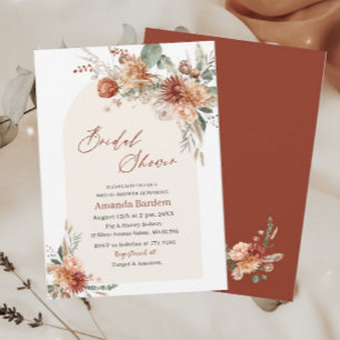 Invitation Chute en Amour Fleurs Aquarelle douche nuptiale