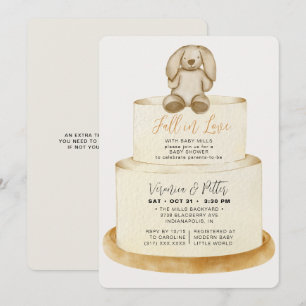 Invitation Chute en amour Neutre Autumn Cake Baby shower