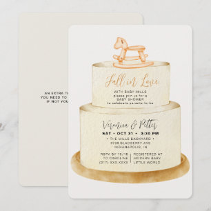 Invitation Chute en amour Neutre Autumn Cake Baby shower