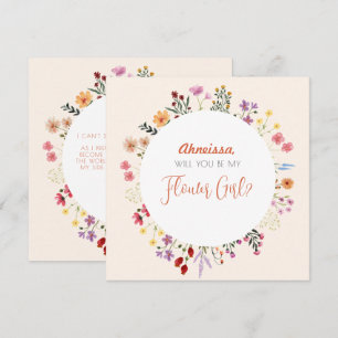 Invitation Chute Fleur sauvage Whimsical Floral Flower Girl