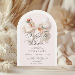 Invitation Chute Floral Blanc Bébé dans le Baby shower en fle