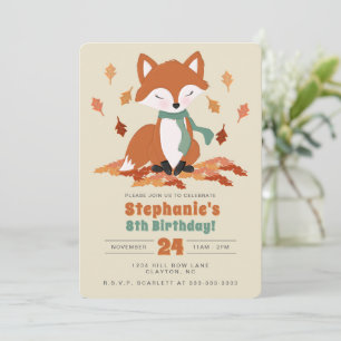 Invitation Chute Fox Woodland Anniversaire