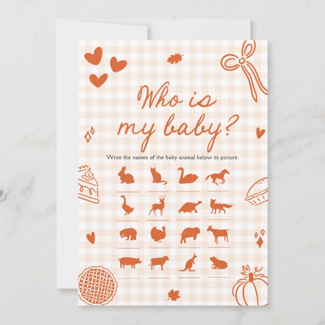 Invitation Chute Main Tiré Cutie Pie Qui Est Mon Jeu De Bébé (Devant)