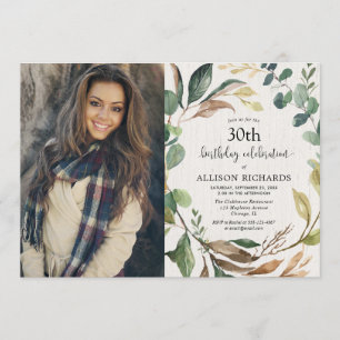 Invitation Chute rustique de feuillage toute photo adulte