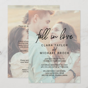 Invitation Chute Whimsical Dans L'Amour Tout En Un Mariage