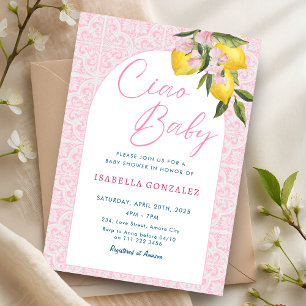 Invitation Ciao Baby Bambina Amalfi Baby shower italien