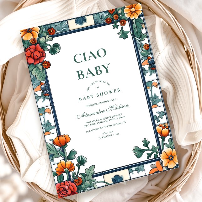 Invitation Ciao Baby Italie Baby shower inspiré (Créateur téléchargé)