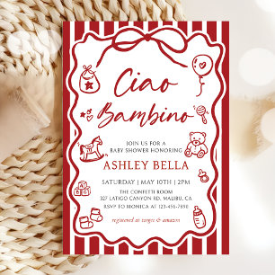 Invitation Ciao Bambino Baby shower italien Whimsical