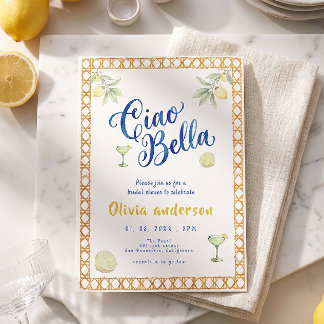 Invitation Ciao Bella citron Citron Mariage Italien