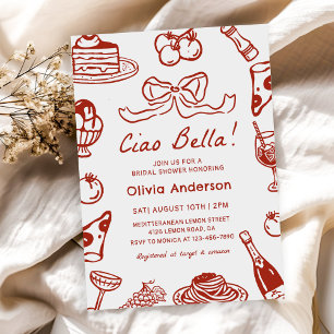 Invitation Ciao Bella Fête des mariées de pizza italienne tir