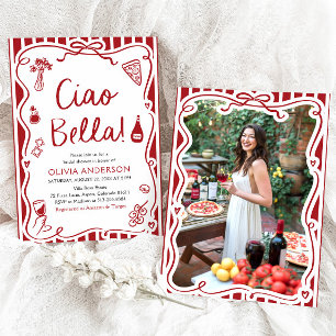 Invitation Ciao Bella Fête des mariées de pizza italienne tir