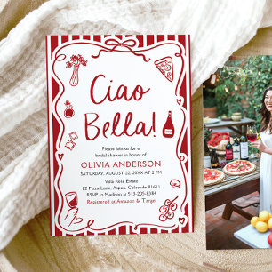 Invitation Ciao Bella Fête des mariées de pizza italienne tir