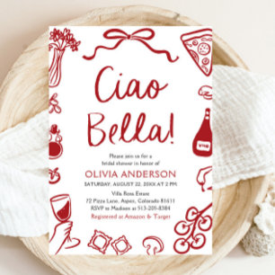 Invitation Ciao Bella Fête des mariées de pizza italienne tir