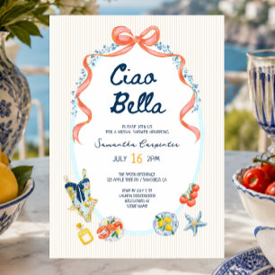 Invitation Ciao bella Italian summer bridal shower 