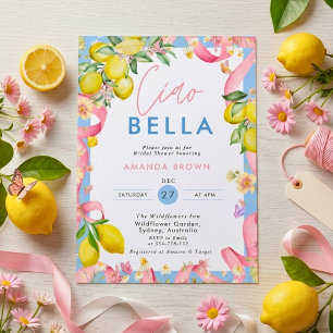 Invitation Ciao Bella Lemon Eté Mariage Italien