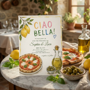 Invitation Ciao Bella Pizza Italien de Luxe & Huile d'Olive