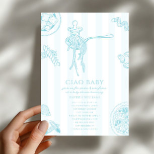 Invitation Ciao Pâtes & Tétines Fête de Naissance Italien Gar
