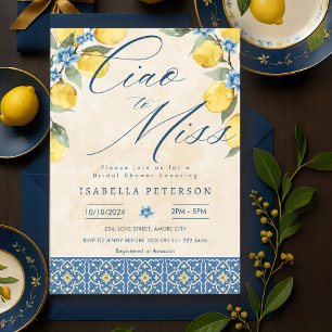 Invitation Ciao to Miss Italian Blue Tiles Fête des mariées