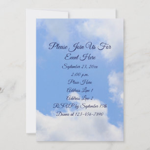 Invitation Ciel Bleu Blanc Nuages Nature