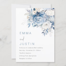 Invitation Ciel bleu et blanc Dusty Mariage