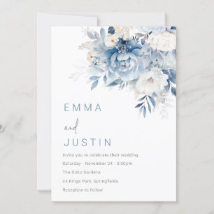 Invitation Ciel bleu et blanc Dusty Mariage
