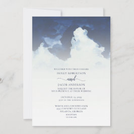 Invitation Ciel bleu et Mariage nuages