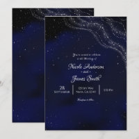 Ciel de Nuit de Noces en Étoiles Étincelantes Bleu