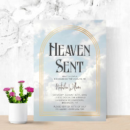 Invitation Ciel envoyé Nuages Ciel Baby shower neutre