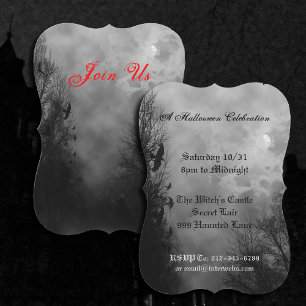 Invitation Ciel hanté avec corbeau Custom Halloween Invitatio