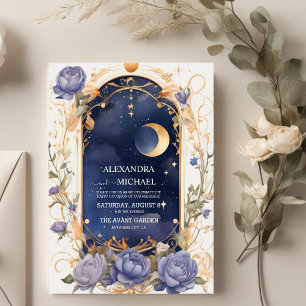 Invitation Ciel Nocturne avec Cadre Mariage Traditionnel