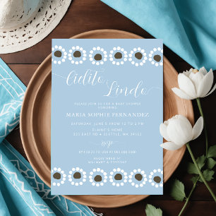 Invitation Cielito Lindo Baby shower mexicain Blue Boy